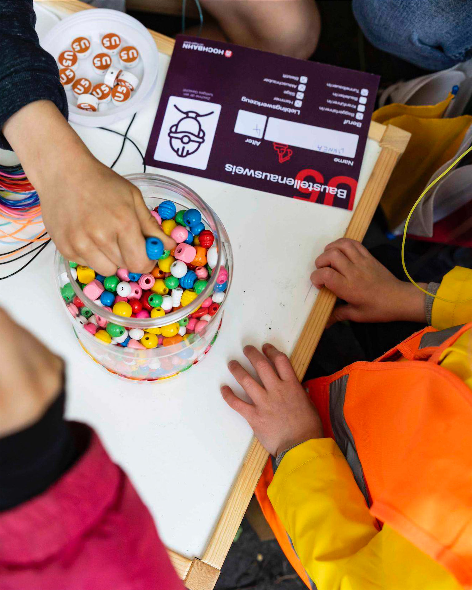 Hochbahn U5-Familienfest ausgef&uuml;llter Baustellenausweis