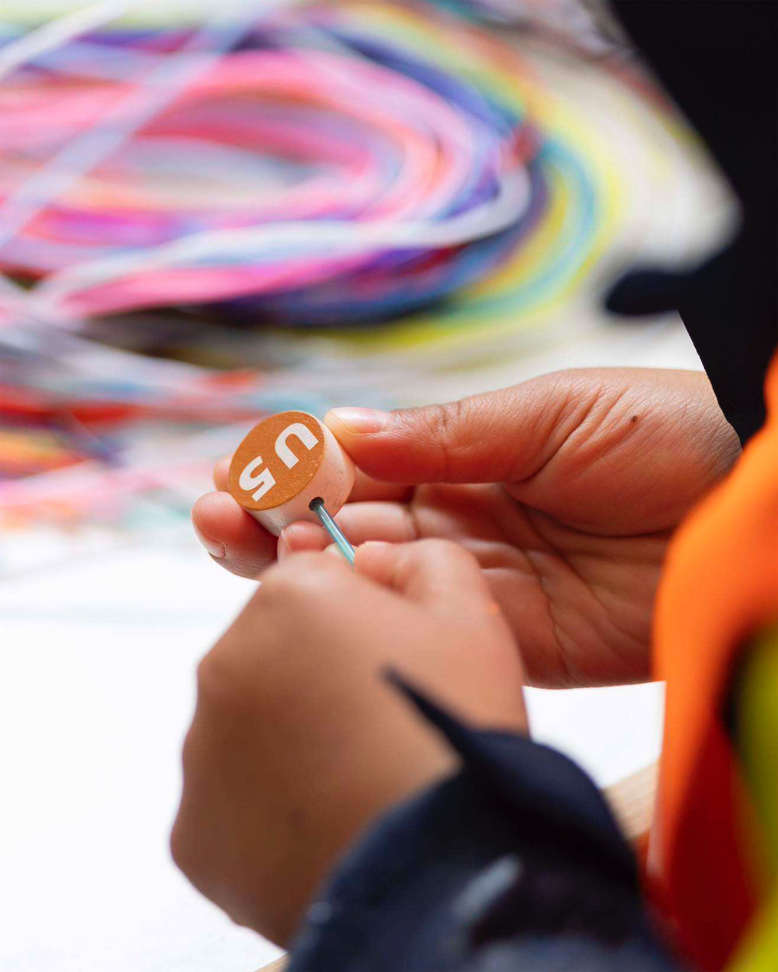 Hochbahn U5-Familienfest Perle mit U5-Logo f&uuml;r Namensband