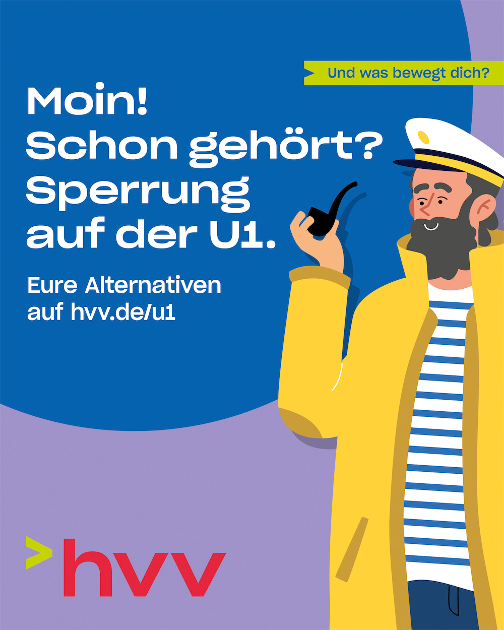 hvv Kampagne zur Teil-Sperrung der Linie U1
