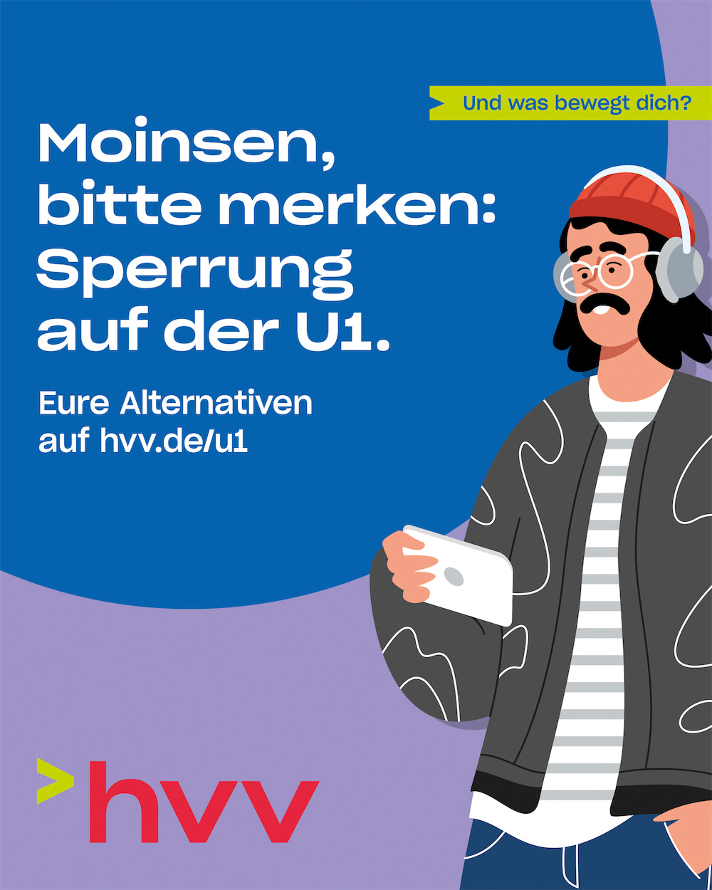 hvv Kampagne zur Teil-Sperrung der Linie U1
